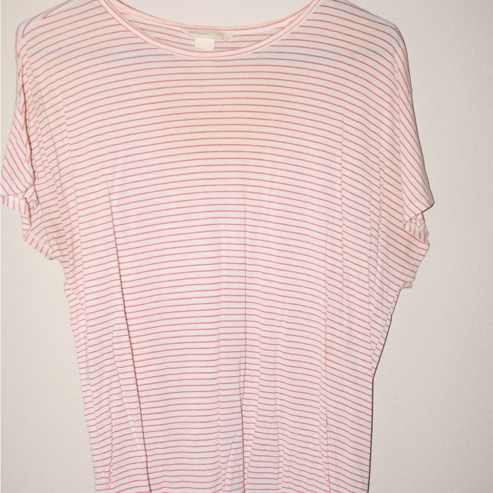 H&M Red Striped Short Sleeve Tee